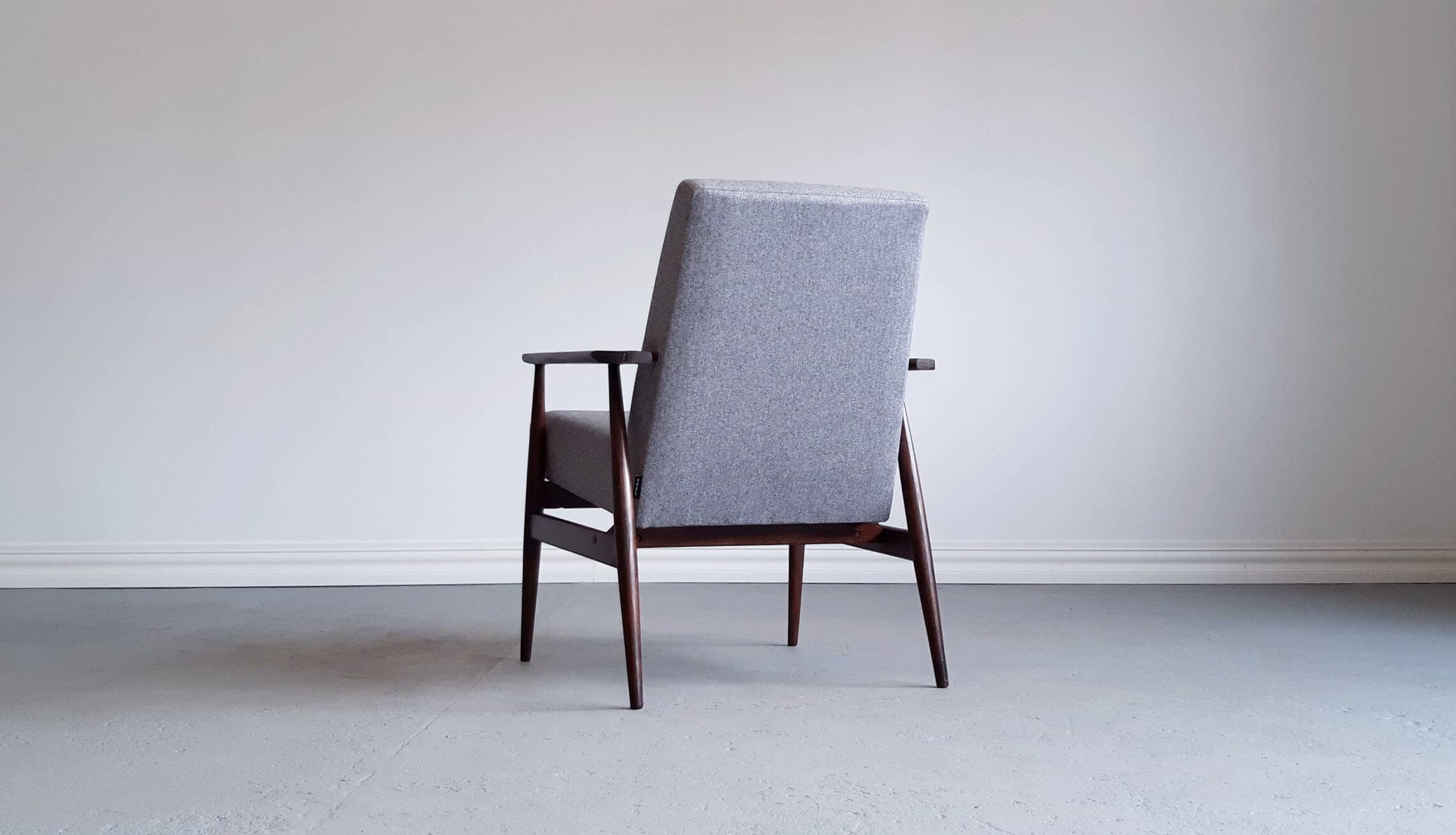 1960 henryk lis mid century armchair in grey tweed