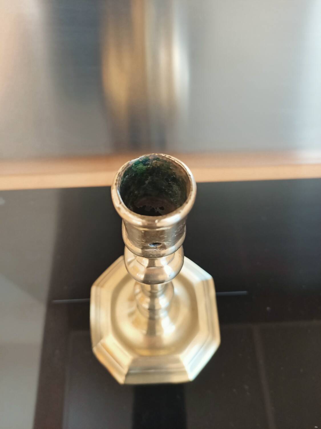 Gilded bronze candle holder