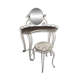 Wrought iron dressing table and chair