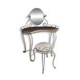 Wrought iron dressing table and chair