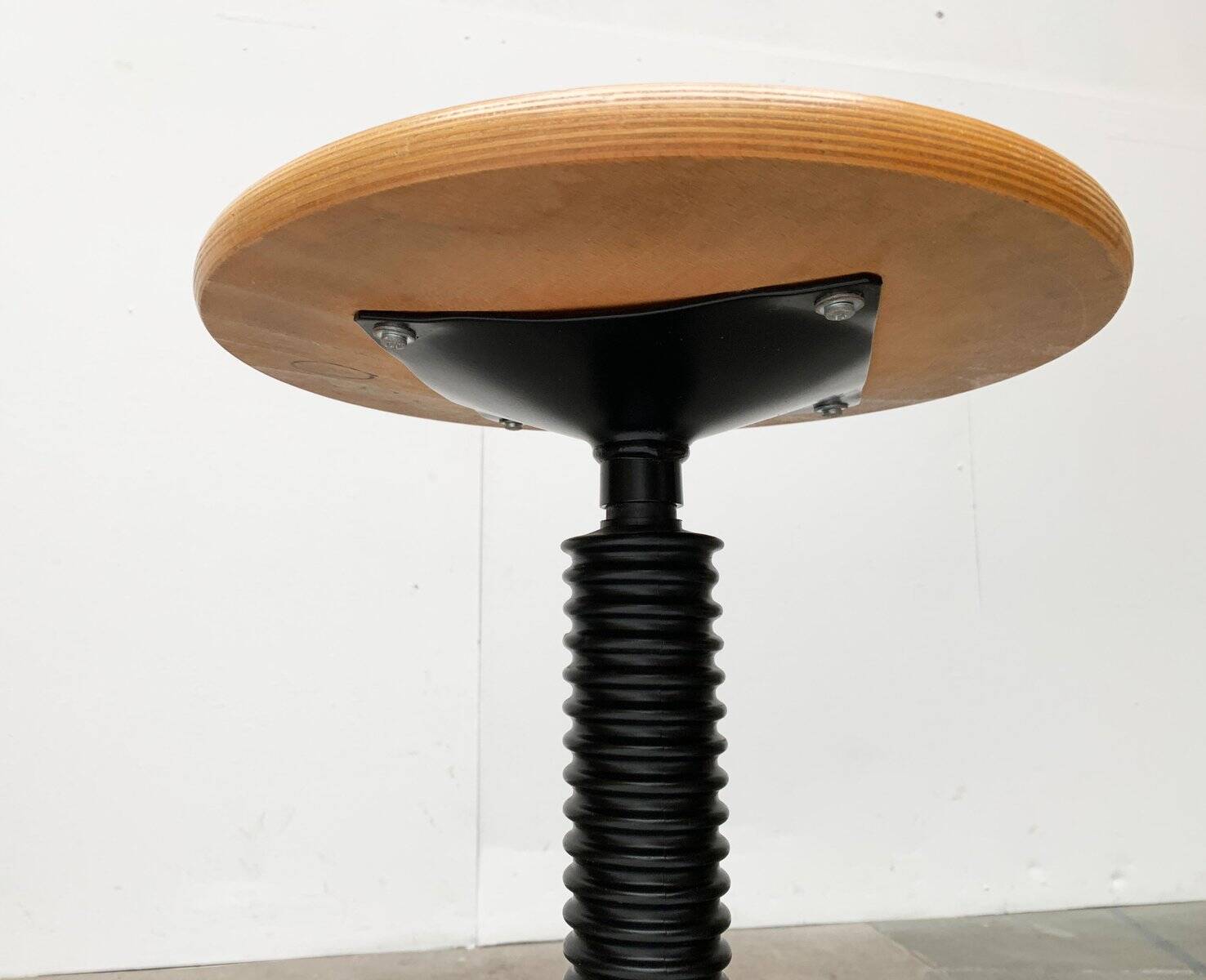 Vintage German industrial workshop stools, set of 3