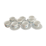 9 coffee cups arcopal model forget-me-not.