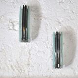 Satin crystal wall light by Fontana Arte, 1960s, set of 2.