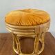 Vintage rattan ottoman from the 70s