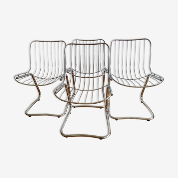 4 chaises par Gastone Rinaldi pour Rima 1970