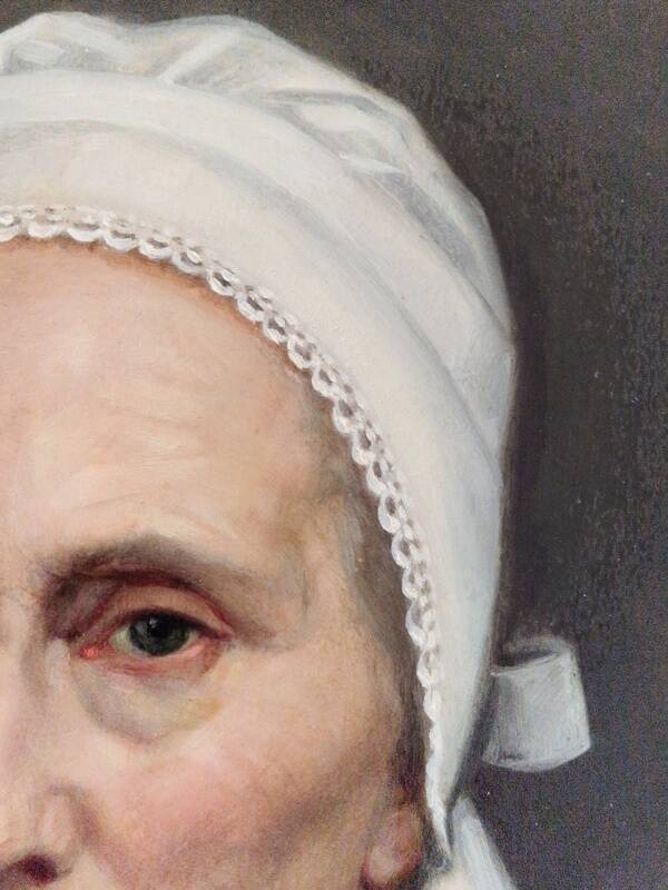 Charles Gislain (1826-1904) - Oil on oval canvas, Portrait of a Woman, 1887