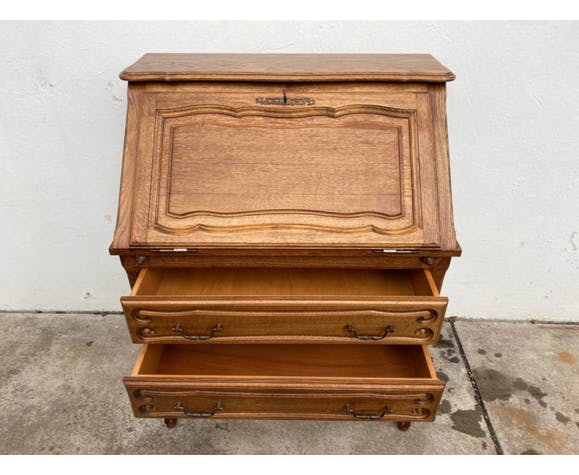 Rustic secretary in solid oak