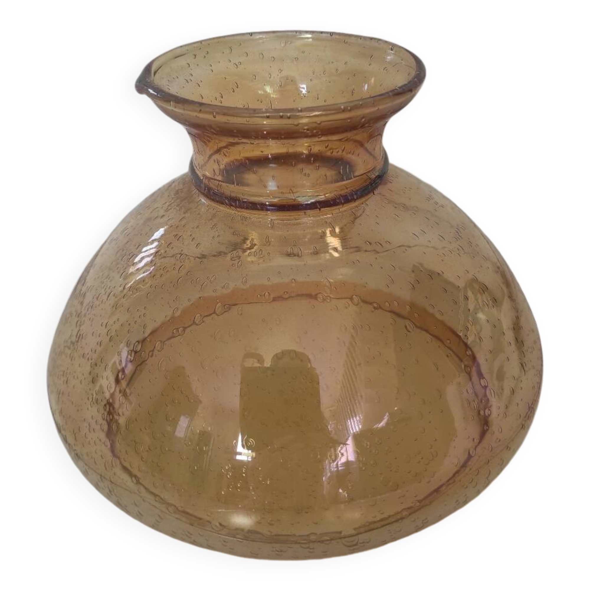 Yellow tinted glass lamp globe