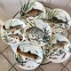 Lot de 6 assiettes plates poissons Gien Chambord années 50
