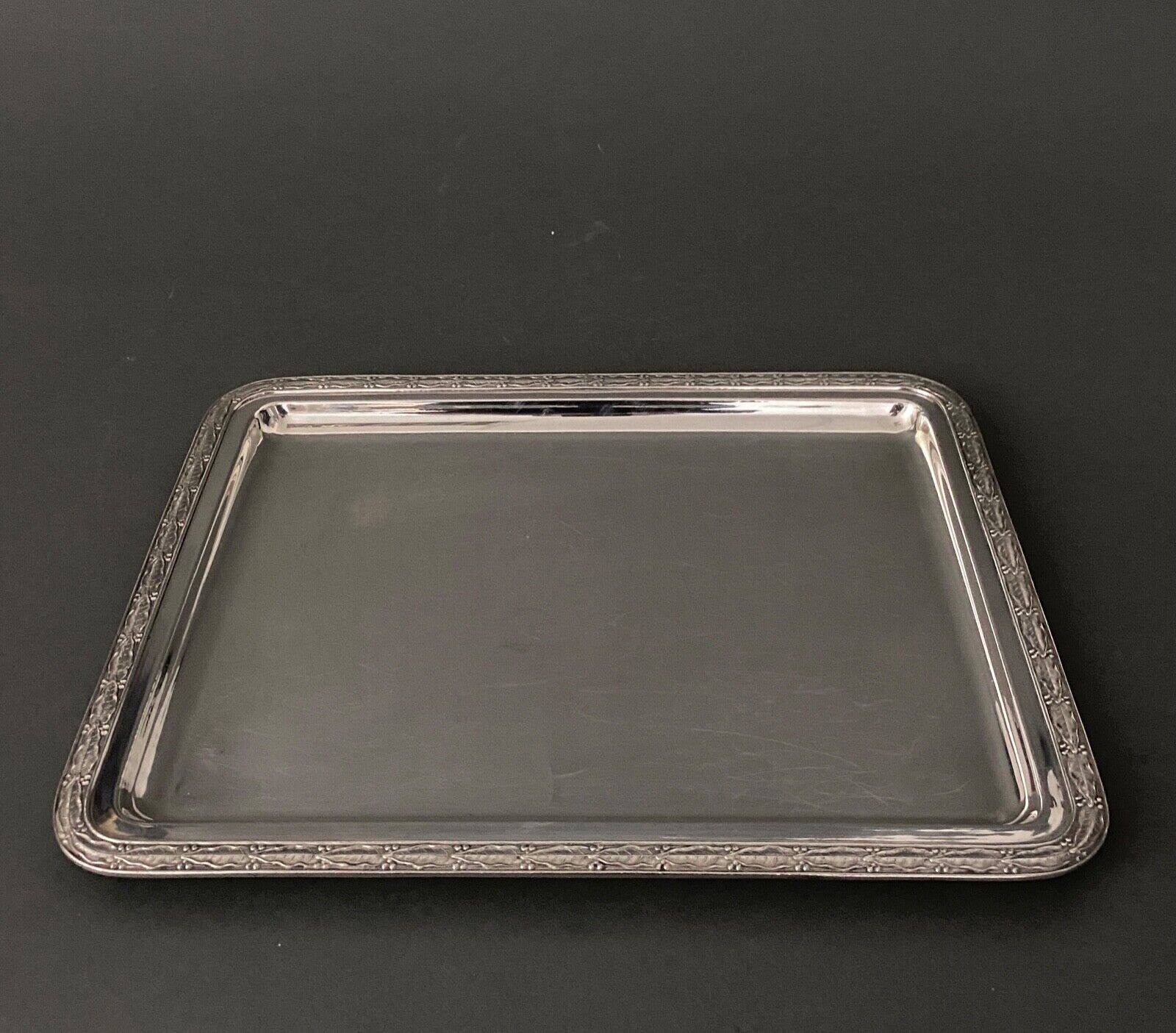 Louis XVI style silver metal tray late 19th century Plateado Orbisa
