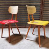 Pair of wooden chairs published by Ton 1960