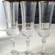Lot of 6 x Champagne Flutes crystal/Valencay Gold/Crystal d'Arques
