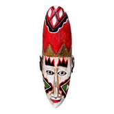 Masque traditionnel Javanais 30cm Java Indonésie fait et peint main ancien vintage