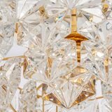 Small chandelier, brass and crystal glass by Kinkeldey, Germany, 1970s.