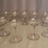 Suite of 12 crystal champagne glasses