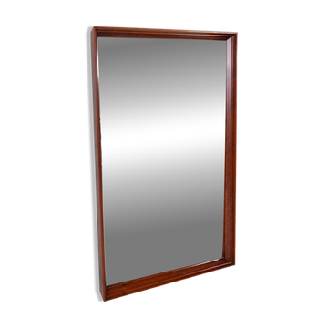 Grand miroir moderne du milieu du siècle en noyer, Suède, années 1960