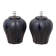 pair of night blue ceramic lamps in pumpkin shape, vintage lamp