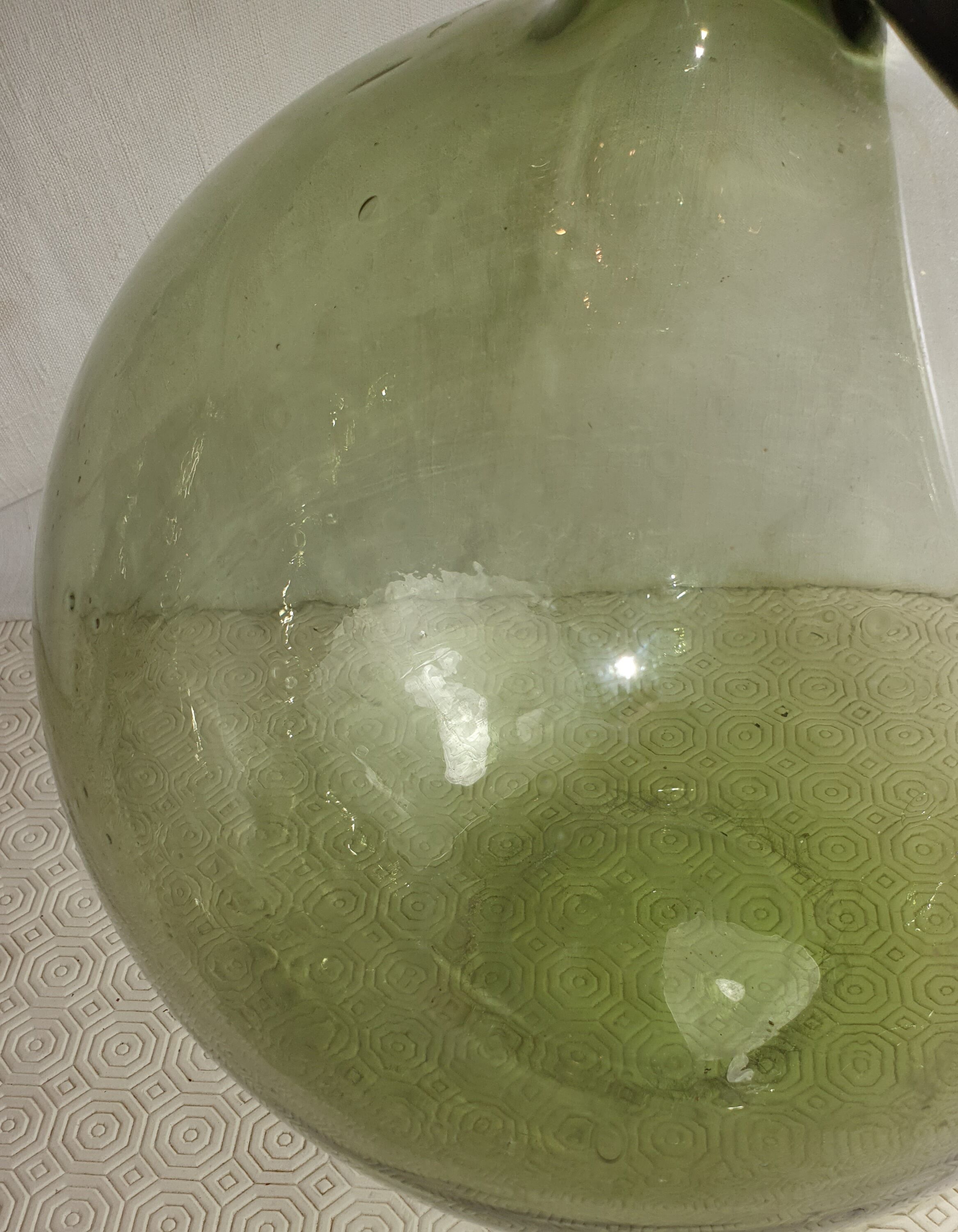 Demijohn glass green breath