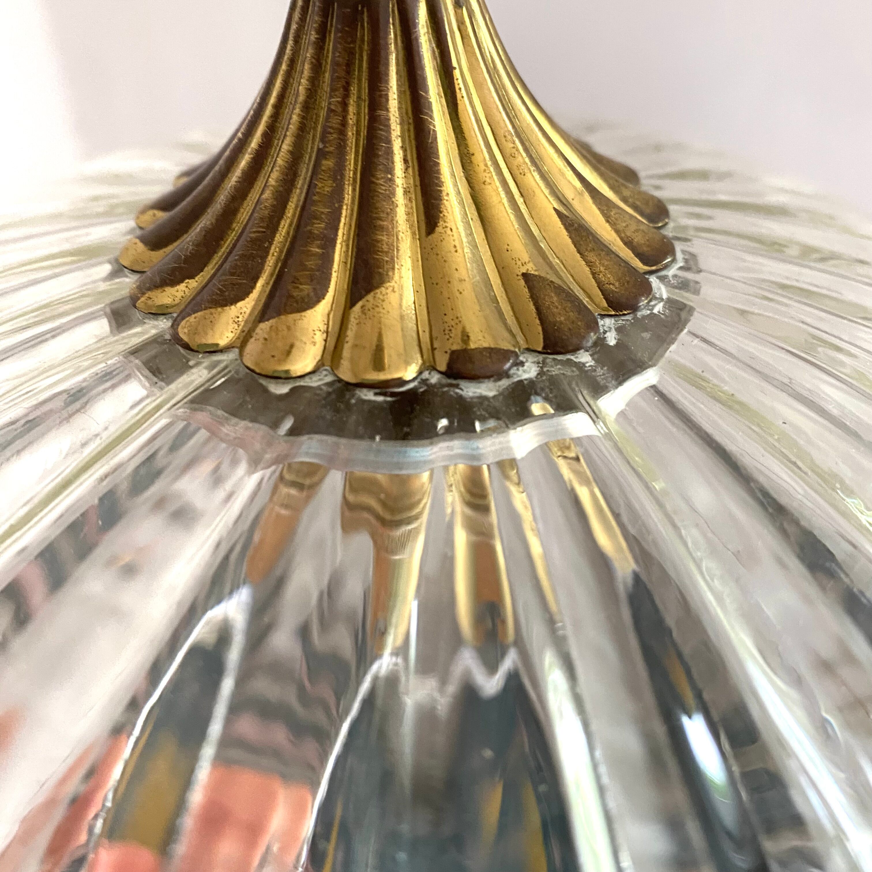 Suspension in glass and gilded metal 60s