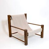 Solid wood armchair with adjustable backrest.