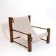Solid wood armchair with adjustable backrest.