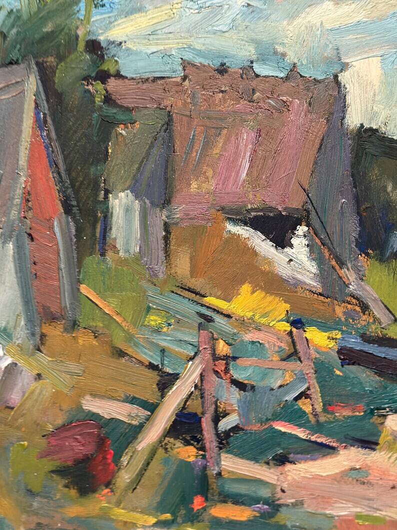 Original Swedish Oil on Panel – "Vid Knabäck, Skåne" by Carl-Axel Schwieler – Signed – Vintage & Framed – 59 × 50 cm (23.2" × 19.7")