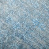 7x11 Turkish Light Blue Camouflage Pattern Vintage Rug, 223x329Cm
