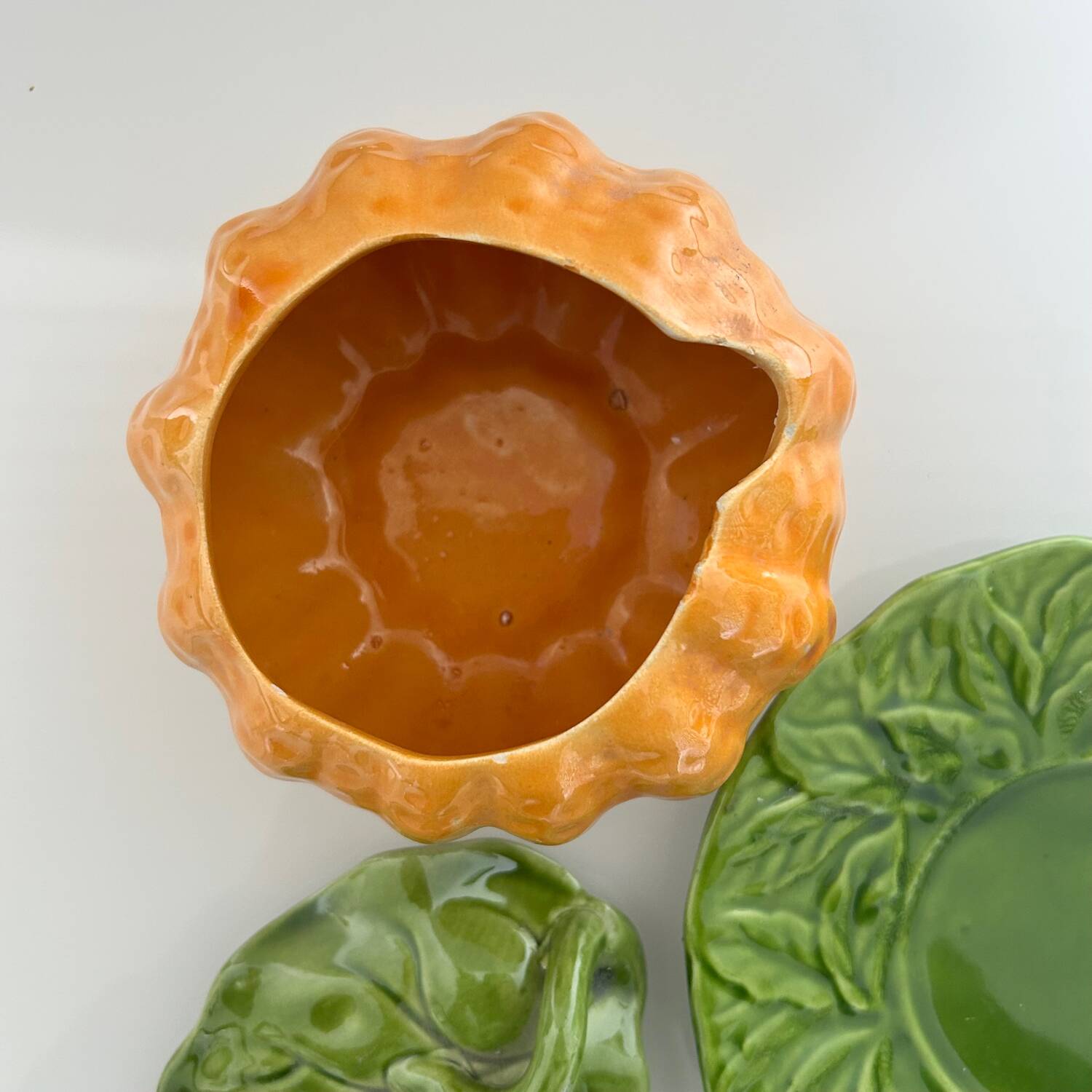 Pumpkin soup tureen in slipware