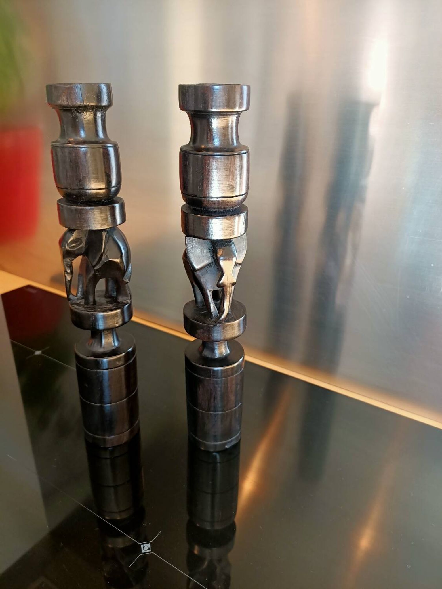 Vintage ebony candlesticks