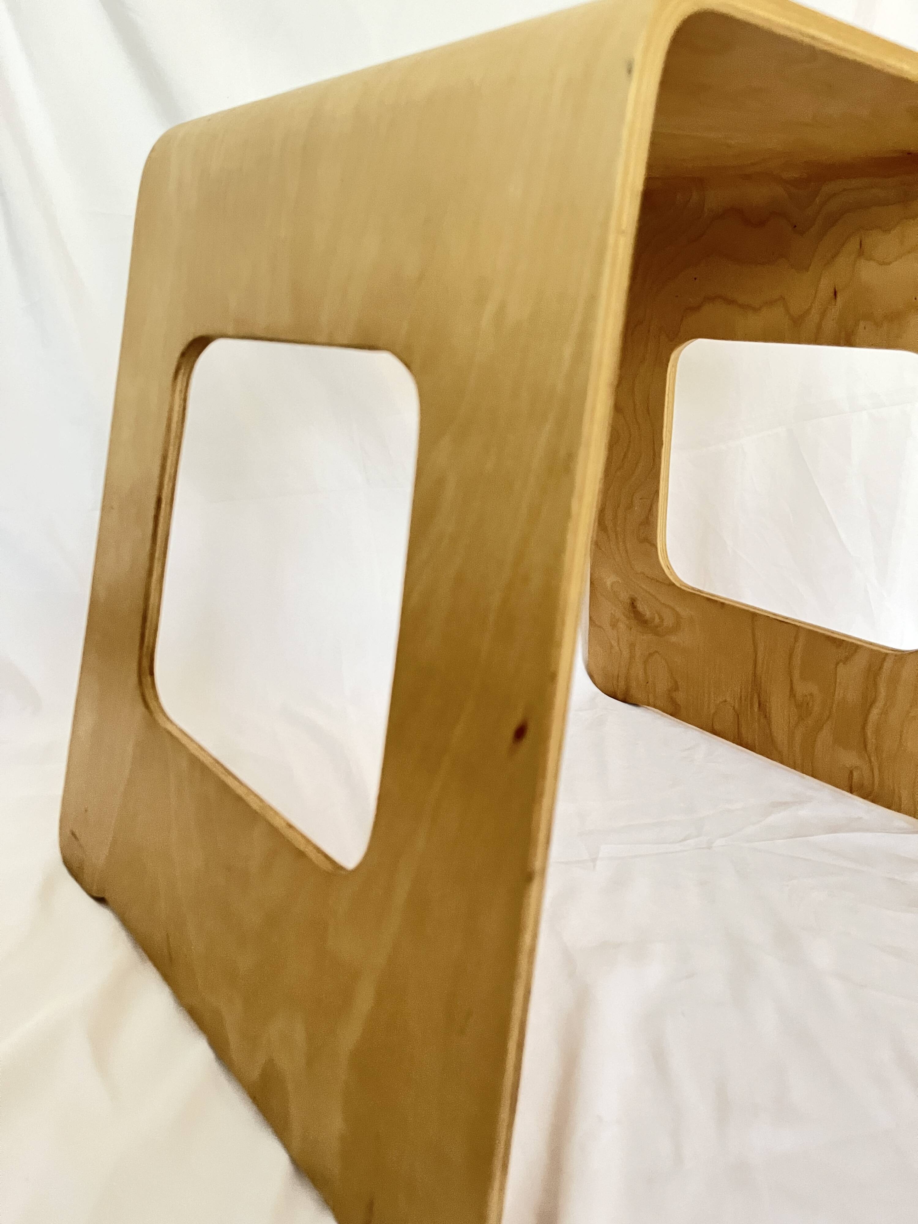 Tabouret/Table d'appoint en contreplaqué vintage Benjamin Birch, Lisa Norinder pour IKEA