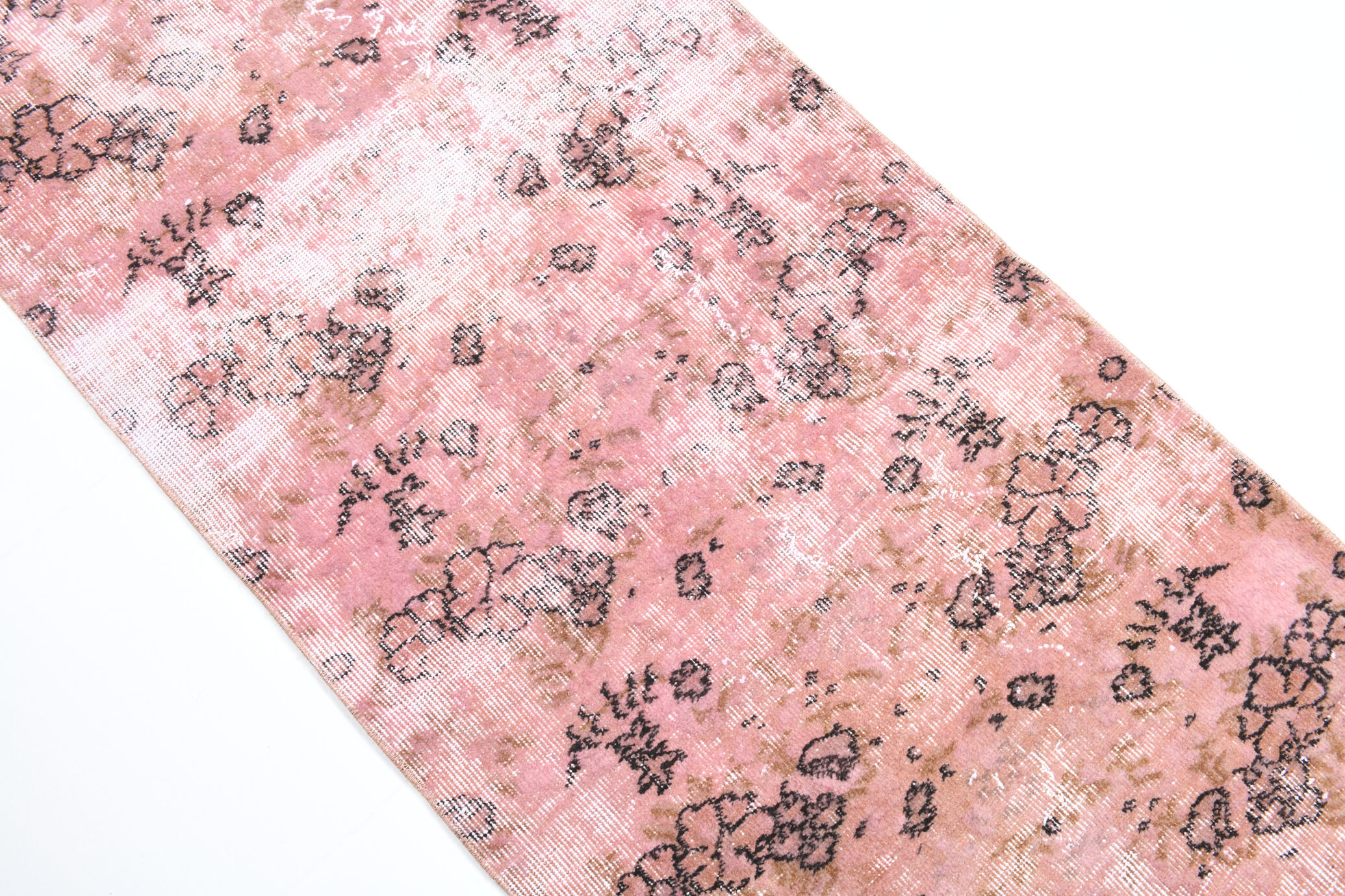 2x9 Pink Floral Vintage Runner Rug