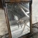 Antique woven bamboo mirror – colonial style – early 20th century