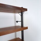 Mid Century Olof Pira Zweden teak modulair LP wandsysteem