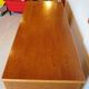 Rare vintage desk Ash and woven rattan - Large top - 6 drawers - Functional desk