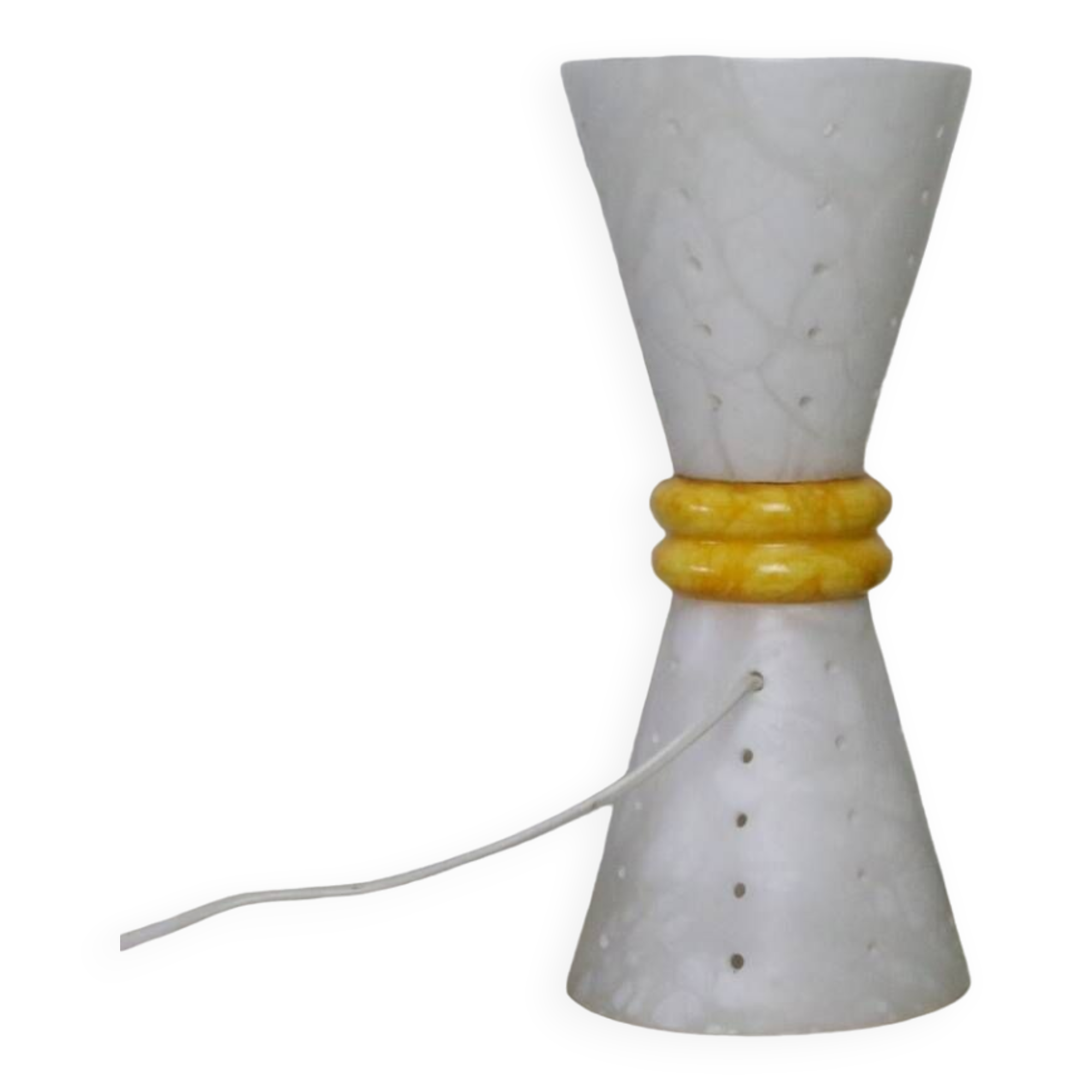 Alabaster and marble diabolo lamp