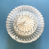 Round ceiling light in chiseled glass