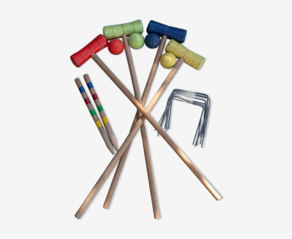 Vintage wooden croquet game