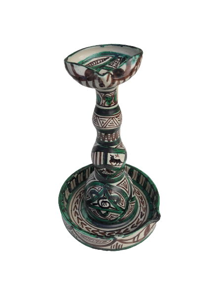 Ceramic candle holder signed
