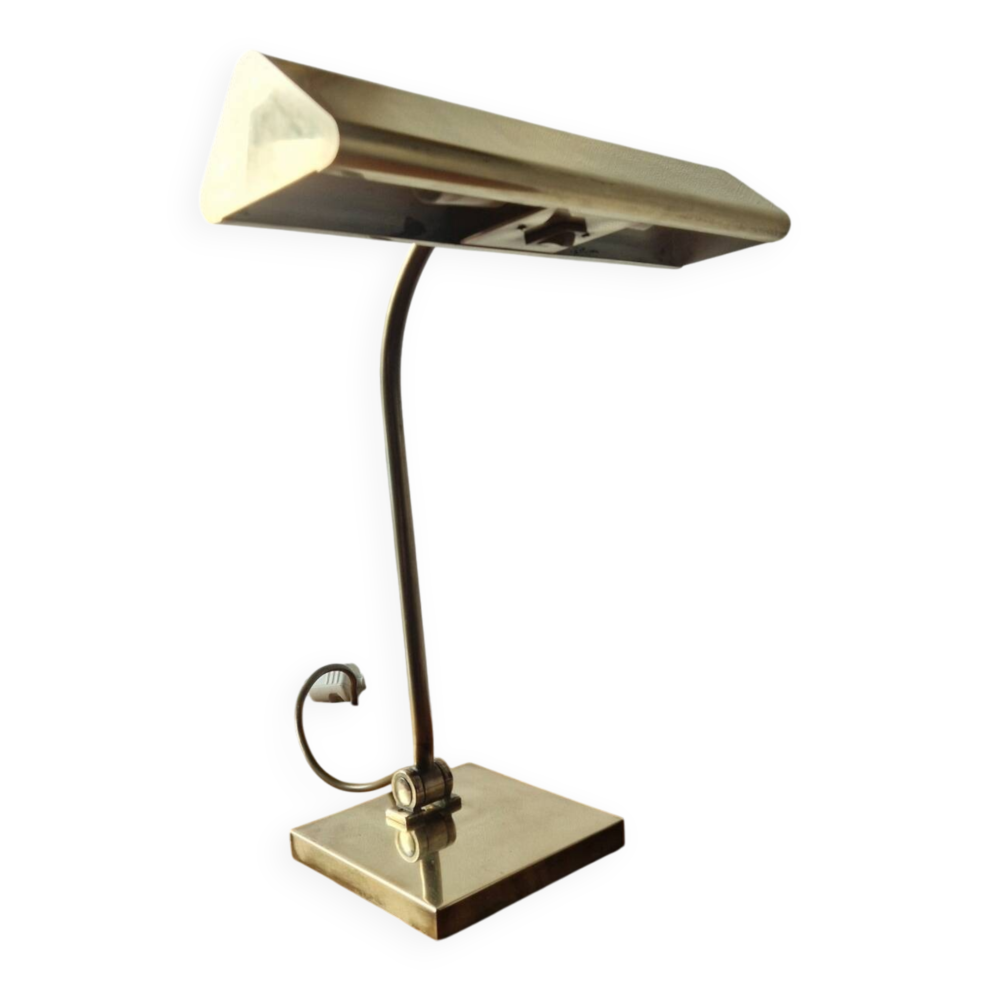 Banker style brass desk lamp 1970