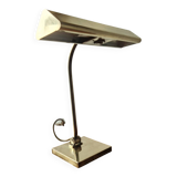Lampe de bureau style banquier laiton 1970