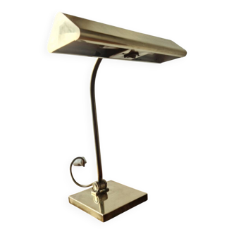 Lampe de bureau style banquier laiton 1970