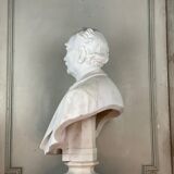 Buste masculin en marbre blanc statuaire, Carrare vers 1900