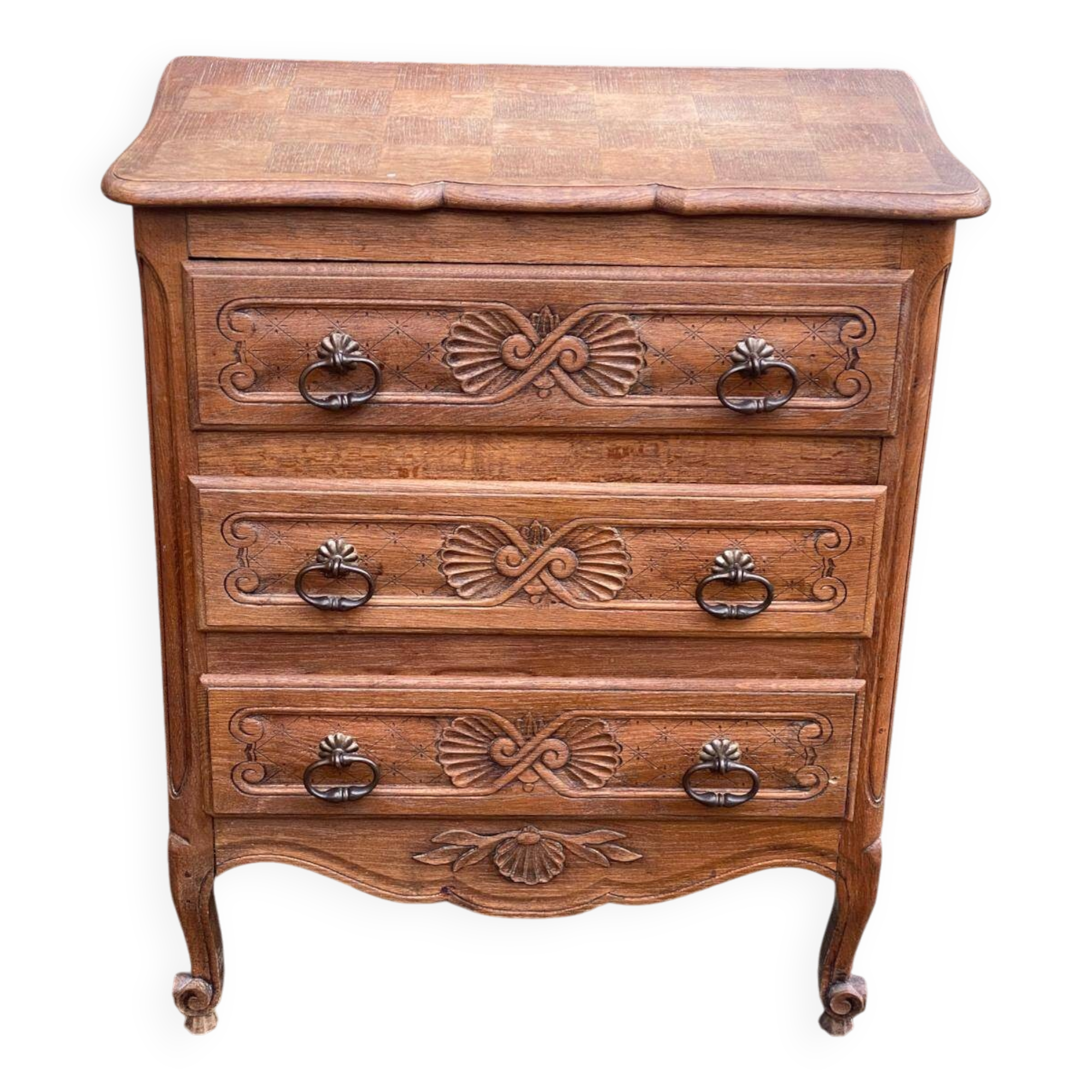 Commode vintage style Louis XV en bois du 19ème