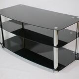 True vintage roll phono chest of drawers sideboard glass shelf 80s