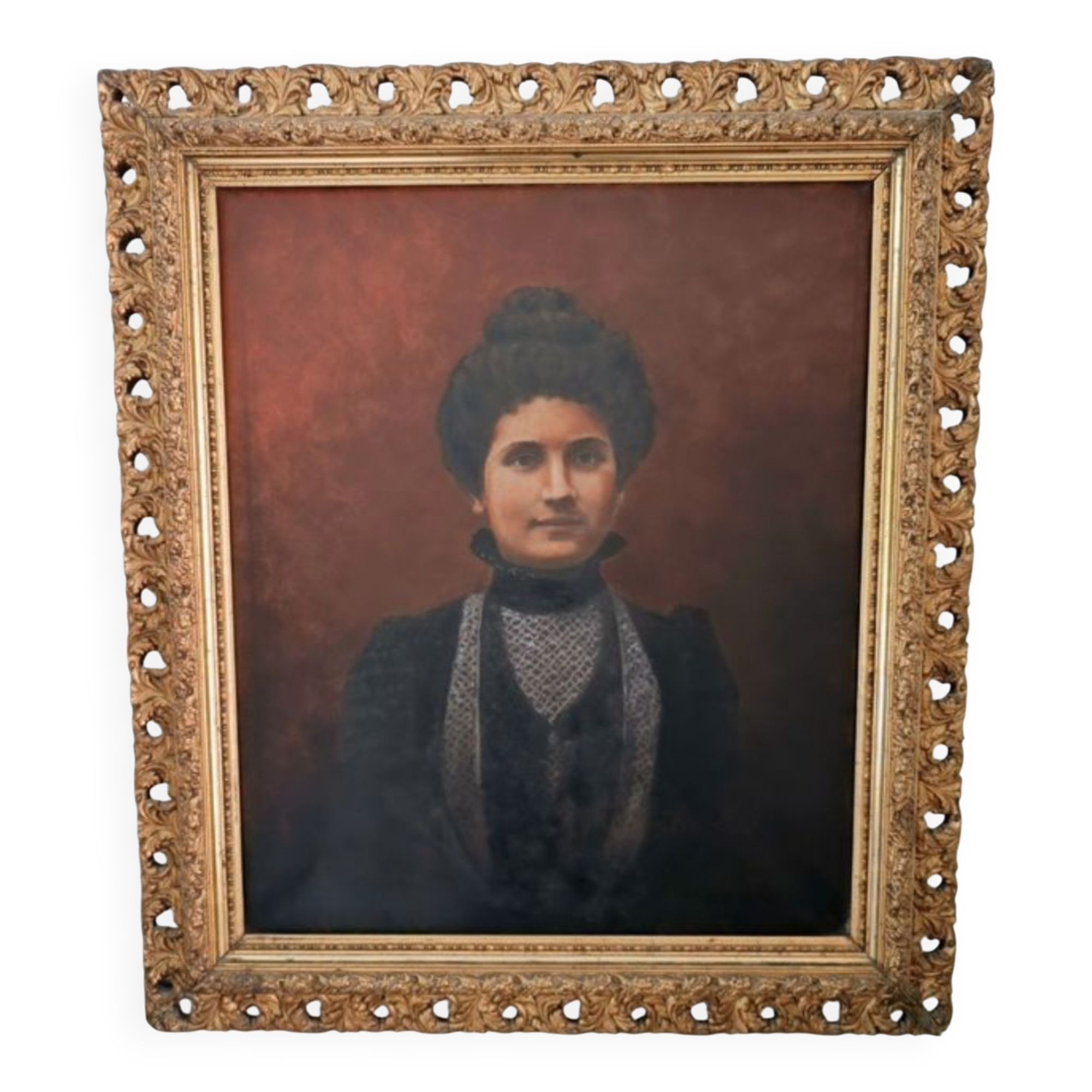 Old oil painting portrait