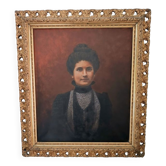 Ancien tableau a huile portrait