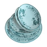 Set of 5 pieces in Belgian porcelain Boch Frères Kéramis model Rosa