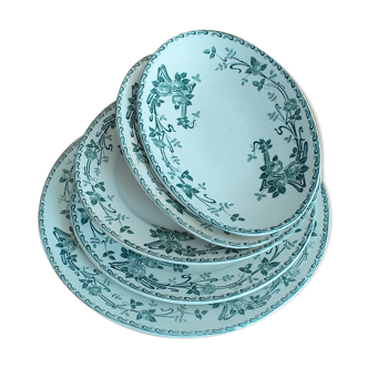 Ensemble de 5 pièces en porcelaine belge Boch Frères Kéramis modèle Rosa
