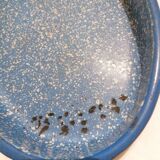 Plat ovale émaillée bleu