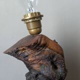 Olive wood lamp base folk art country decoration